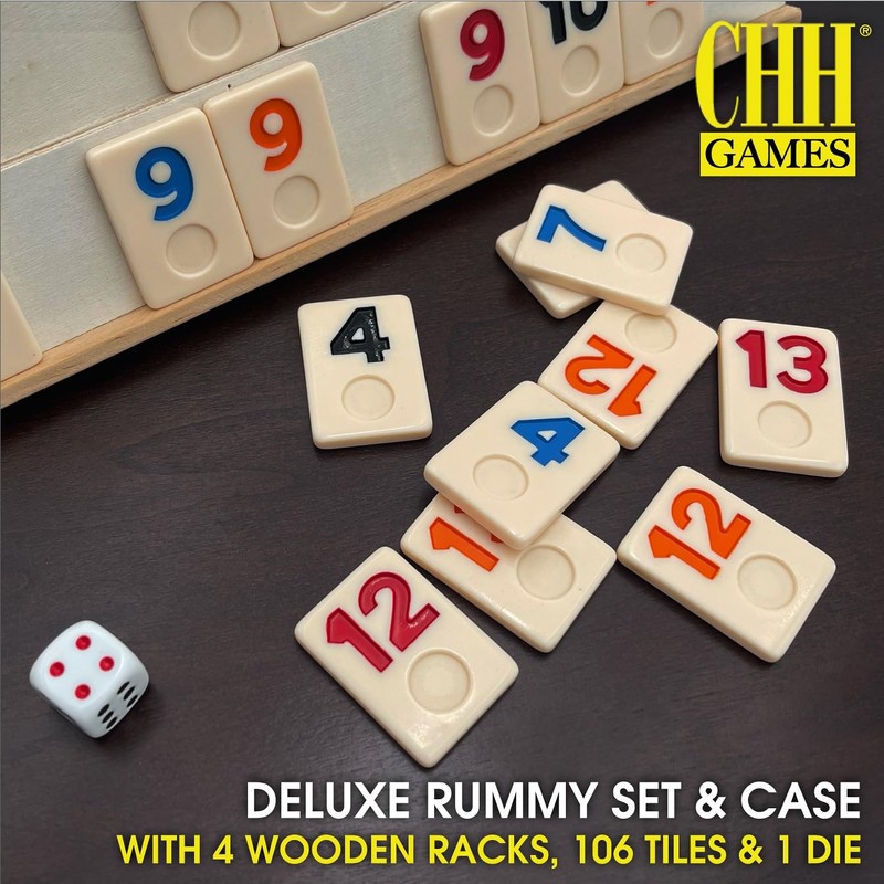Deluxe Rummy with Wooden Racks in Attache Case