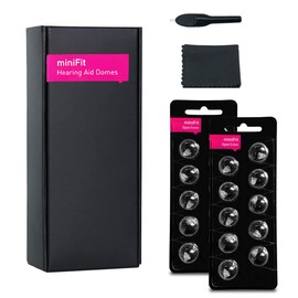 MiniFit Open Domes 5mm,6mm,8mm,10mm Ear Tips for Oticon Hearing Aids with Hearing Aid Supplies Cleaning Kits (5MM)