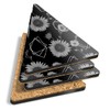 4 x Triangle Coasters - BW - Sunflower Terrarium Plant