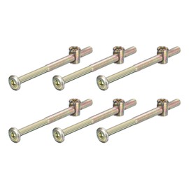 sourcing map 8Pcs Hex Socket Head Screws Bolts Barrel Nuts, M6 x 90mm Socket Furniture Bed Bolt Barrel Nuts for Chairs Cots, Bronze Color