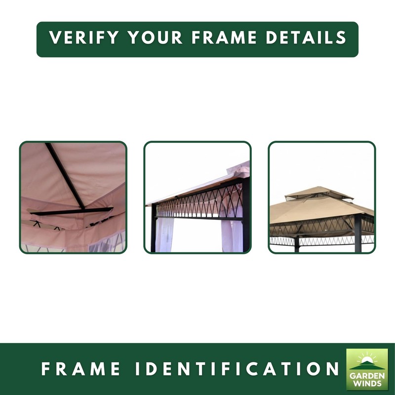 Garden Winds Reinforced RipLock 350 Replacement Canopy Top Cover Compatible