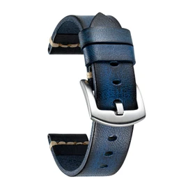 Men's Watch Band, Replacement Band, Genuine Leather Band, Tanned Leather, Calf Leather, Classic, Retro, Business, Thick, Durable, Flexible, 5 Sizes (0.71, 0.79, 0.87, 0.95, 1.0 inches (18, 20, 22, 24, 26 mm), 7 Colors (Blue, Red, Black, Light Brown, Brow