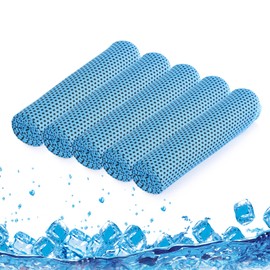 Meisax Pack of 5 Cooling Towels, Cooling Towel, Sports Microfibre Towel, Cold Towel, Breathable Cooling Towels, Ice Towel for Running, Tennis, Gym, Hot Summer Days