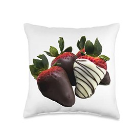 Chocolatey Dipped Strawberry Fruit Chocolate Covered Strawberries Throw Pillow, 16x16, Multicolor