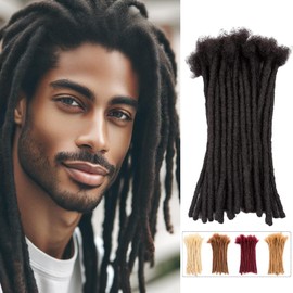Teresa 10 Inch 0.8cm Width Loc Extension Human Hair Natural Black 60 Strands Full Hand-made Permanent Locs Extensions Can Be Dyed and Bleached for Men/Women/Kids Real Dreadlock Extensions Human Hair