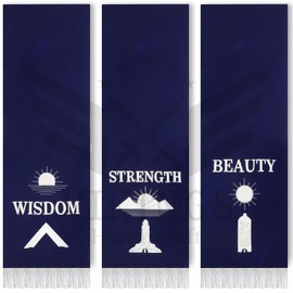 Vikings Handicraft Masonic Blue Lodge Velvet Pedestal Covers - Set of 3 Pcs - Silver | Handmade Embroidered Masonic Regalia for Freemasons