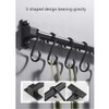 Smallboutique Black Aluminum Utensil Holder Rack, Wall Mounted Hanging Rack