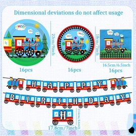 Train Birthday Party Decorations Plates Napkins Banner for Train Party Vehicle Boy Birthday Party Supplies