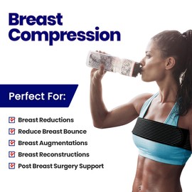 Breast Augmentation Post Op Band | Breast Implant Stabilizer Post Surgery | After Breast Sugery Must Haves | Breast Augmentation Post Op Bra | Breast Implant Bra | Chest Compression Wrap (Fit Most)