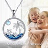 CRMAD Turtle Beach Necklace Sterling Silver Palm Tree Ocean Wave