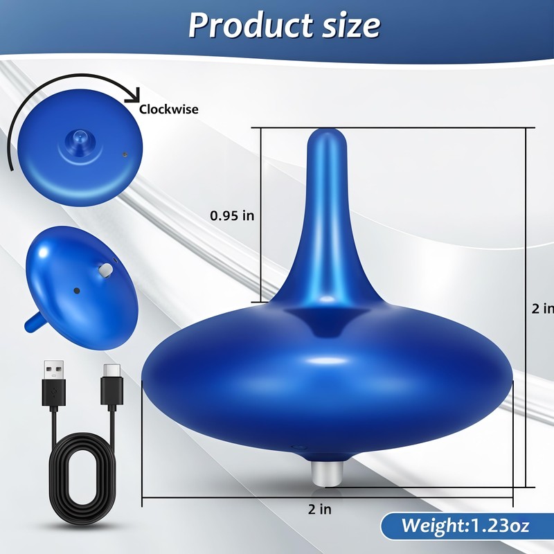 Hautech Electric Spinning Top with Glass Base, 6+ Hour Endless