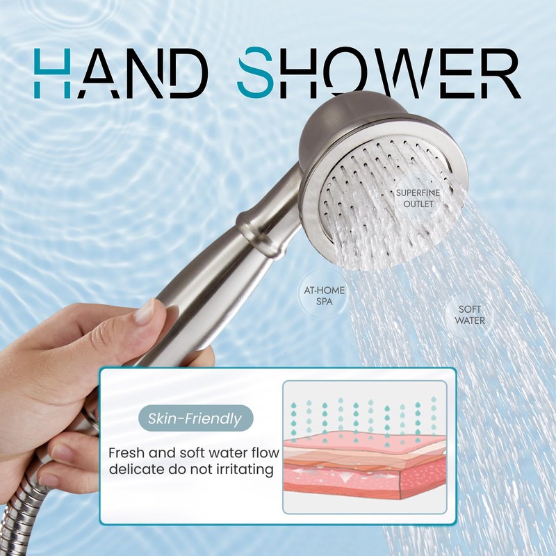 gotonovo Wall Mount Clawfoot Bathtub Faucet with HandHeld Spray and