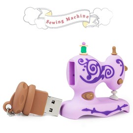 Novelty USB Flash Drive 64GB, Leizhan Embroidery Sewing Machine Shape Pendrive Memory Stick Thumb Drive Data Storage Pendrive Jump Drive USB Stick, Purple