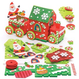 Baker Ross AR737 Santa's Foam Train Kits (Pack of 2) for Kids Christmas Crafts and Decorations, Assorted, Standard