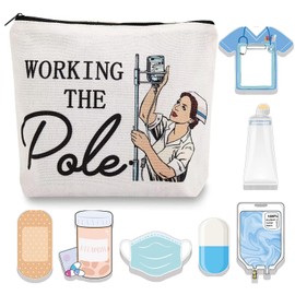 NUMJAW ER Nurse Gifts Nurses Week Gifts Nurse Makeup Bag + 8Pcs Nurse Sticky Notes,Emergency Room ICU Nurse Appreciation Gift Nursing Gifts for Women Nurse Birthday Gift,RN Nurse Bag for Work,Travel