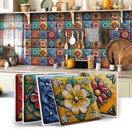 ViibXfans 6x6 Tile Decals,Peel and Stick Wall Decor Stickers,Waterproof Tiles Stick on Backsplash for Kitchen,Bathroom,Cabinets(12 Sheets)