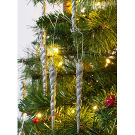 Christmas Concepts® 12cm Glitter Icicle Decorations Christmas Tree Trims (CHAMPAGNE, 20)