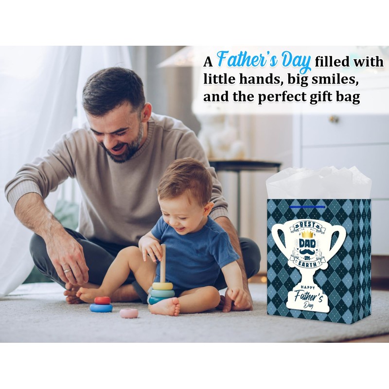 GMEMNOV Fathers Day Gift Bag - 13" Large Fathers Day
