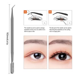 IUDWCG - 2 Pcs Eyelash Separator Comb Stainless Steel for Eyelash Extension Devices, Eyelash Brush Extensions and Eyelash Lifting