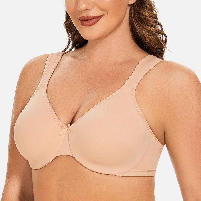 MELENECA Women's Minimiser Bra for Large Breasts with Underwire, Large