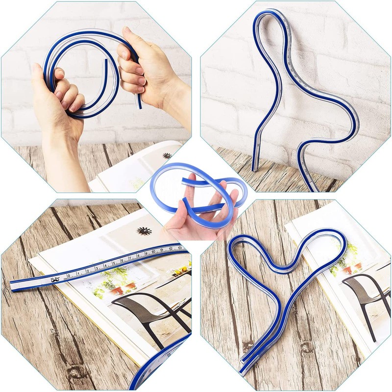 Pack of 2 Flexible Curve Ruler, Curve Ruler, Sewing, Ruler,