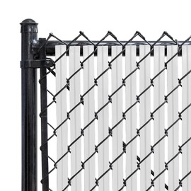 Fenpro Chain Link Fence Privacy Blade Slates with Bottom Lock 8x10 Ft White for Gardening, Privacy, Outdoor Wall, Balcony, Patio, Yard, Safety Fence Screen Cover for Dog, Cat, Pet Hedge Slats