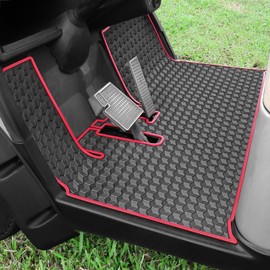 Golf Cart Floor Mat for Yamaha G29 Floor Mat, 3/10" Thickness Rubber Full Coverage, Fit for Yamaha Drive (Gen1), G29, YDR, Adventurer Carts Diamond Deluxe Red