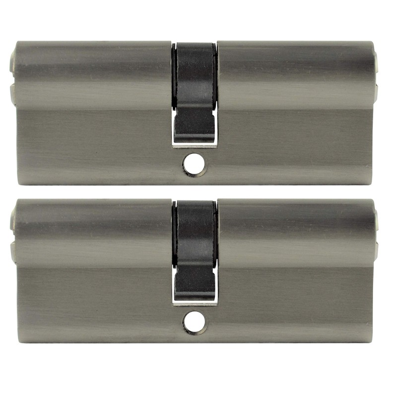 2x Profile Cylinder 80 mm 40/40 Simultaneous Locking Emergency and