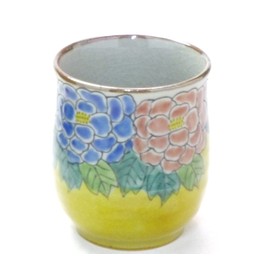 Kutani Ware [Drinking Cup] Small Dark Painted Peony [Back Picture]