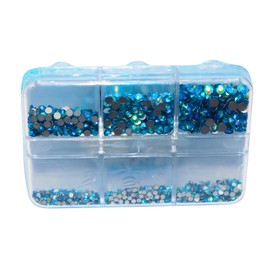 Peppi Gel Nail Crystals - Mermaid Blue Nail Gems Manicure Kit, Nail Accessories and Nail Gems and Rhinestones for Nail Art