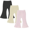 U·nikaka 3 Pack Baby Girl Flare Pants Solid Toddler Leggings