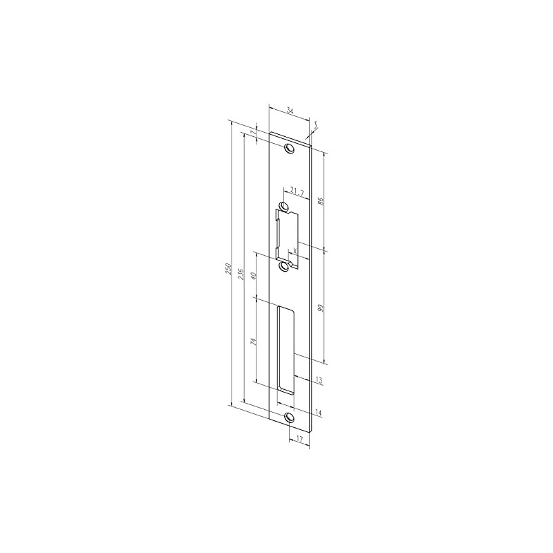 EFF-EFF -94A35-01 Effeff Flat Strike Plate Profix-2 94A Closed Strike