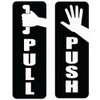Pull Push Door Vinyl Signs, Black and White, Commercial Grade