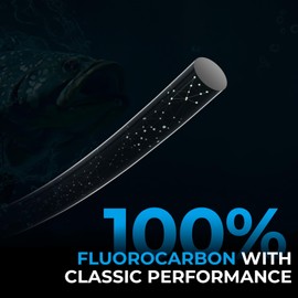 KastKing Kovert Classic 100% Fluorocarbon Fishing line, Line or Leader Material, High Clarity, Low Visibility, Highly Abrasion Resistant, Fast Sinking, Great Handling, 50 & 150 Yard Spools