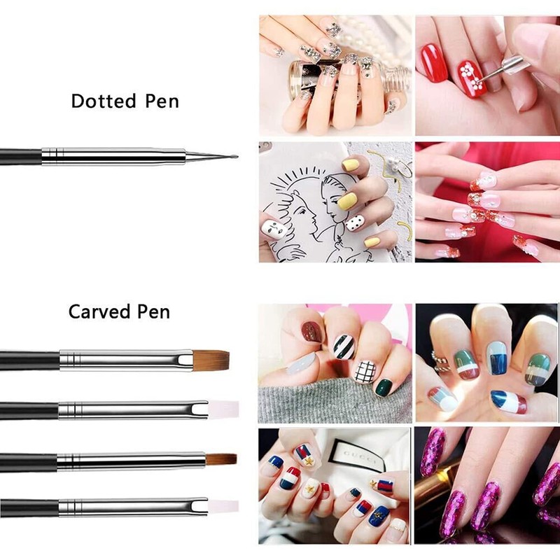 JOYJULY 20pcs Nail Art Design Tools, 15pcs Painting Brushes Set
