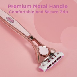 Wilkinson Sword WILKINSON SWORD - Quattro For Women | Premium Metal Rose Gold | Razor Handle + 4 Blade Refills