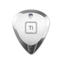 Ti-Geek Premium Titanium Guitar Pick 2.8mm Thickness, Metallic Silver for Metallica, Bass, Electric Guitar No-Slip Grip, Wrist Band, Lifetime Durability - Perfect for Guitar lover
