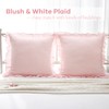 2 Pack Blush White Gingham Euro Pillow Shams 26''x26'' |