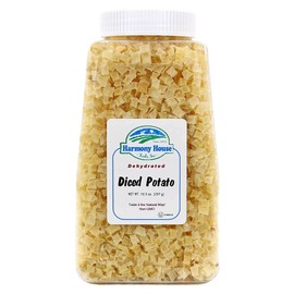 Harmony House Foods Dehydrated Diced Potatoes - Dried Potato Pieces, For Hash Browns, Stews, Soups, Home Fries, and More, 10.5 Ounces