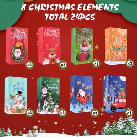 leconico Christmas Treat Bags - 24pcs Christmas Paper Treat Bags, Premium Xma...