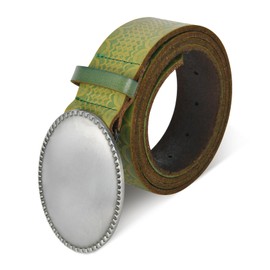 Ekulforg Women's Leather Belts for Pants Genuine Plus Size Leather Belt with Oval Buckle Ladies Belt for Women Dresses (Green, Fit Waist Size 45''-51'')