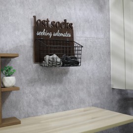 EVA murmure Cutout Letters Lost Socks - Laundry Room Organization, Farmhouse Laundry Room Decor And Accessories Laundry Sign Wall Decor - House Decor, Gifts For Women - 11x12x6inches-brown