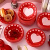 100 Pcs Valentine's Day Paper Bowls Disposable Serving Bowls Red