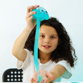 Zimpli Kids Glowy GelliFish Toy, 2 x Sachets of Slime, Mix it, Stretch it and watch Glowy Glow! Slime for Children, Birthday Gift for Kids, Must-Have Toy for Toddlers, Glow in the Dark, Light up Toy