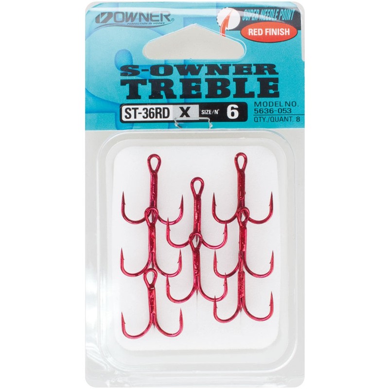 Owner ST-36RD Red Trebles Size 6