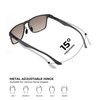 QALLY Mens Carbon Fiber Polarized Sunglasses Lightweight Rectangular Frame UV
