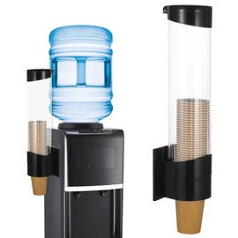 Wall-Mounted Disposable Cup Dispenser, Pull-Type Plastic Cup Holder with Adhesive, Screws & Adsorbent Plate for Water Cooler, Fits 7 oz–12 oz Cups for Home & Office Use