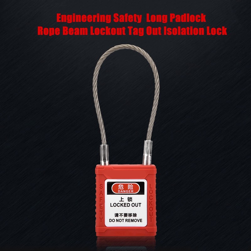 Safety Lockout Padlock, Lock Off Kit for Electrical Safety, Cable