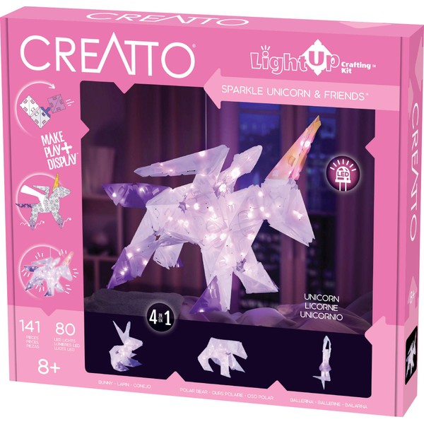 Thames & Kosmos Creatto: Sparkle Unicorn & Friends Light-Up Craft Puzzle from