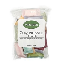 YARCHONN 28pcs Compressed Face Towel Tablets, Hand Wipes Extra Large and Thick Portable Compact Disposable Cotton Travel Towel Tissues Handy for Outdoor Hiking Camping Traveling, Home Wipes